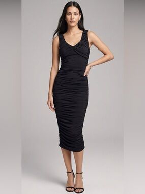 Wolford‎ Black Midi Ruched Dress Size XS